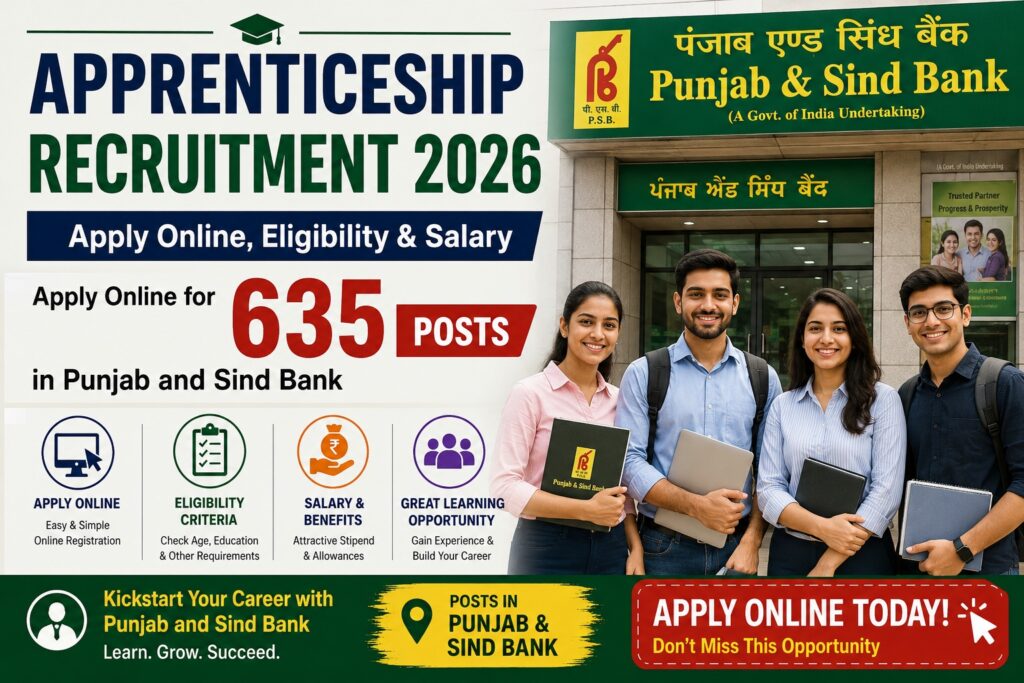 Punjab and Sind Bank Apprenticeship Recruitment 2026 – Apply Online, Eligibility & Salary